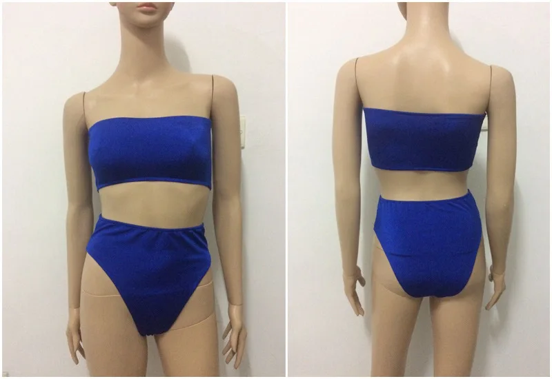 Комплект бикини 6 видов цветов высокая нога бандо комплект купальник женский два