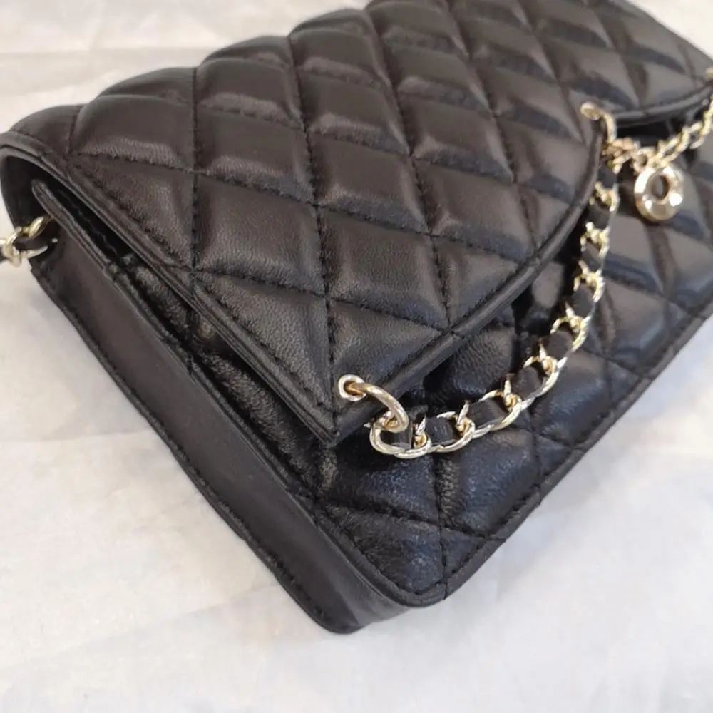 

free shipping 2020 the new style nice diamond lattice mini genuine leather sheepskin women one shoulder bag crossbody bag 20cm