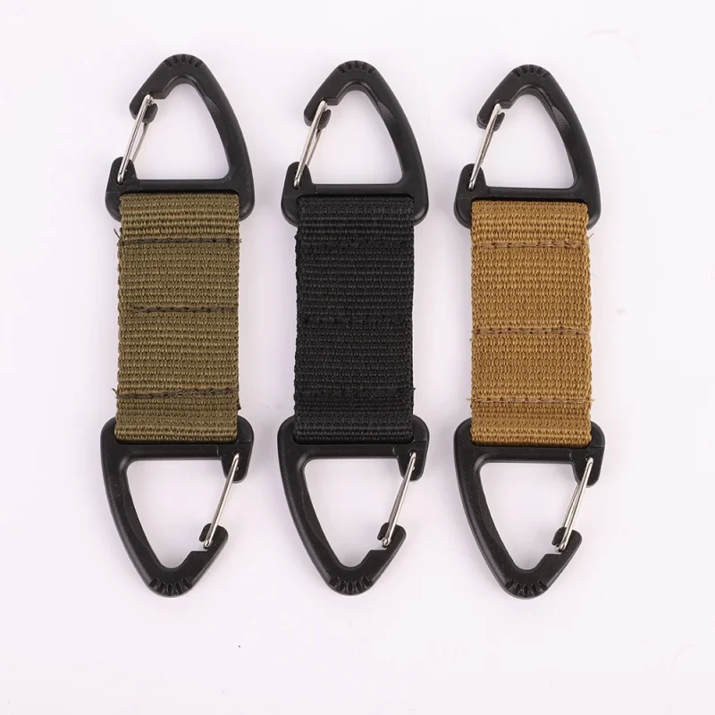

Webbing Belt Double Point Triangle Multifunctional Carabiner Clip Climbing Carabiner Buckle Tactical Bag Hook Outdoor Tools