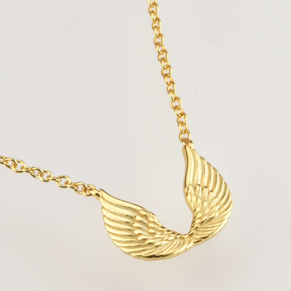 Женское колье с подвеской в виде крыла и пера из серебра 925 пробы | Украшения