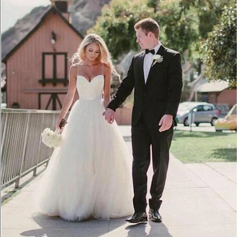 

BAZIIINGAAA Simple Wedding Dress Lace Little Beading Strapless Dress Luxury Wedding Gowns Bridal Can Be Washed Bride Dresses