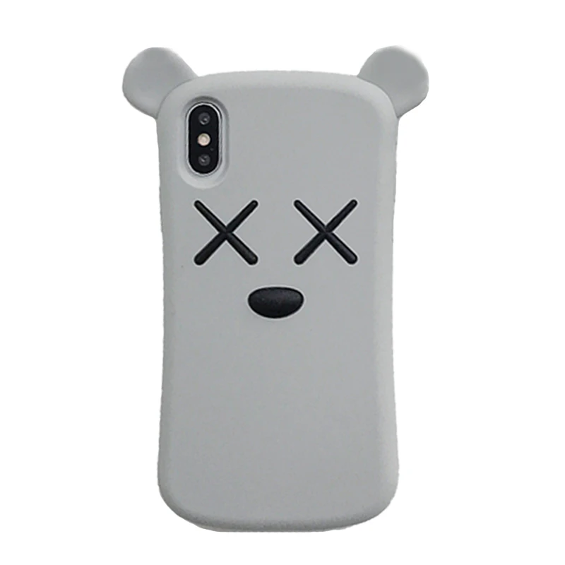 Bear Gray Милый чехол для iPhone 6 S 6 S 7 8 Plus 8 Plus 7Plus X XS силиконовый чехол 3D Единорог Лошадь Кролик Ститч Кот мультфильм мягкий чехол для телефона - Цвет: Bear Gray