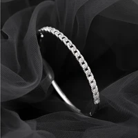 miqiao 925 sterling silver diamond zircon chain bangles charm femme bracelets on hand for women fashion jewelry girls gift