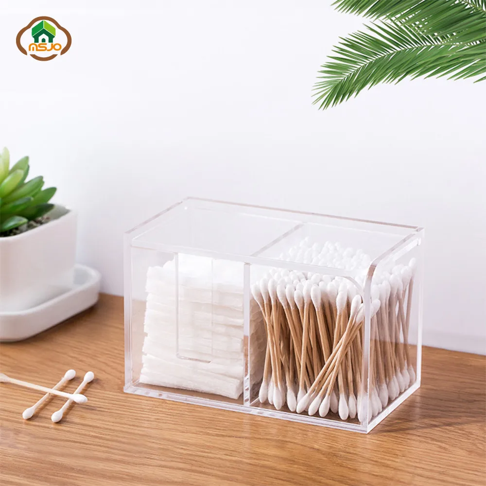 MSJO органайзер для макияжа женщин акриловый держатель ватных палочек и тампонов с