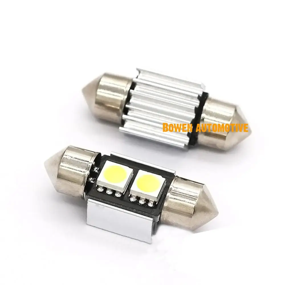 

LD 2X Double tip 2smd 5050 SMD car LED lamp license plate lamp reading lamp decoding with aluminum stepless