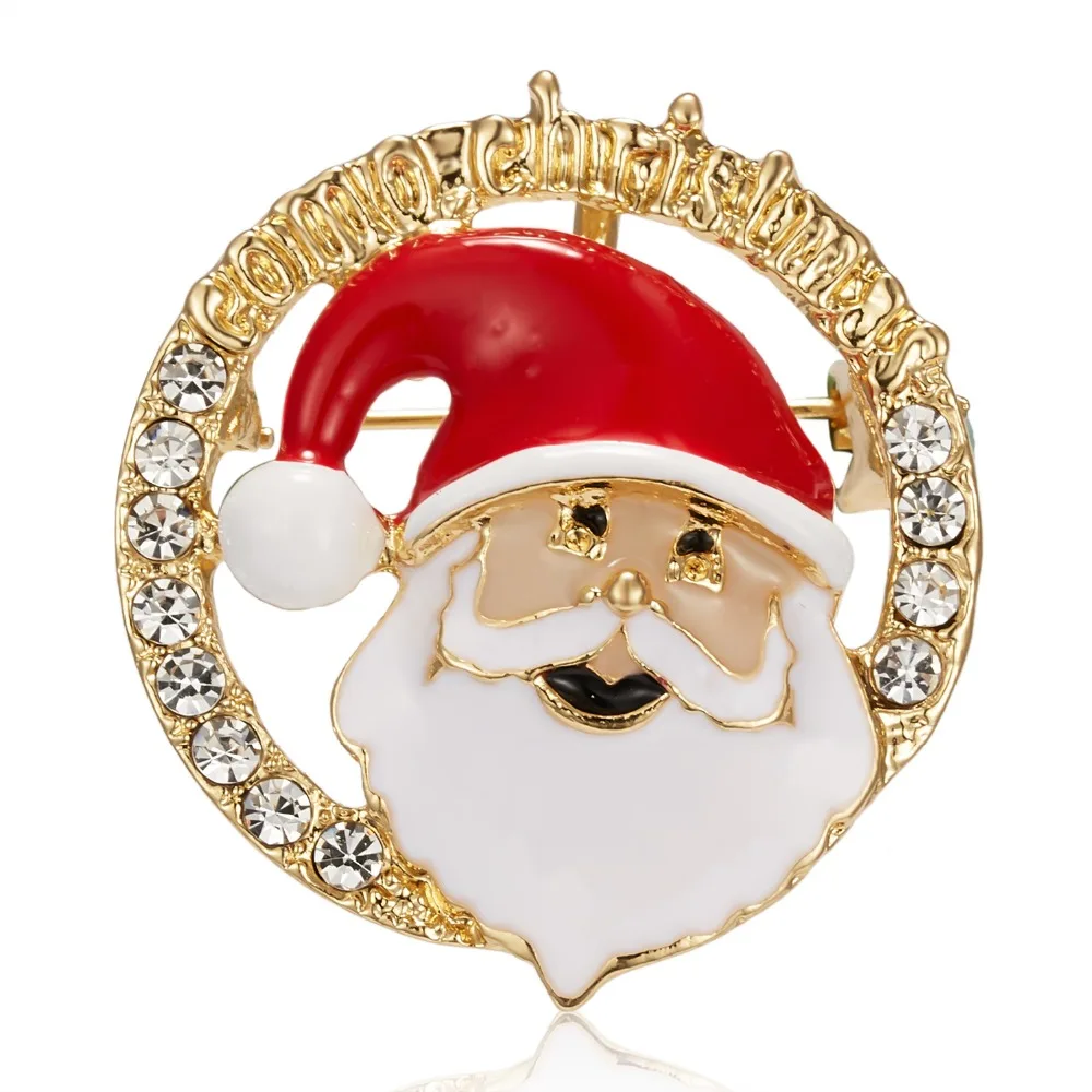 Merry Christmas броши на булавке милый Санта Клаус шляпа прекрасный Лось подарок эмаль значок брошь год Рождество Санта Клаус брошь с животными