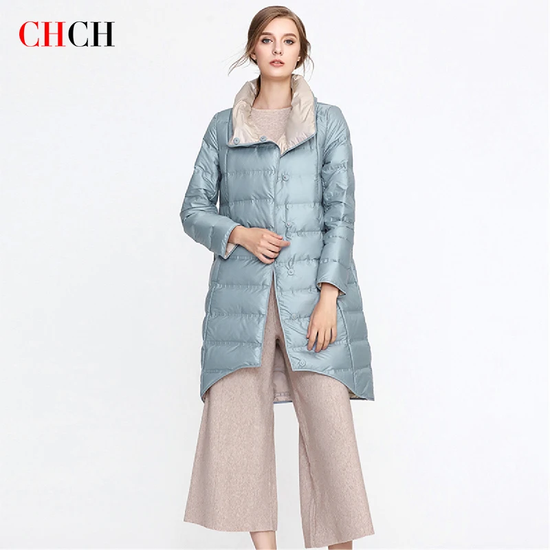 

CHCH 2021 New Women's Winter Jacket Glossy Parka Stand Callor Down Cotton Jacket Warm Casual Cotton Padded Parkas Snow Wear Coat