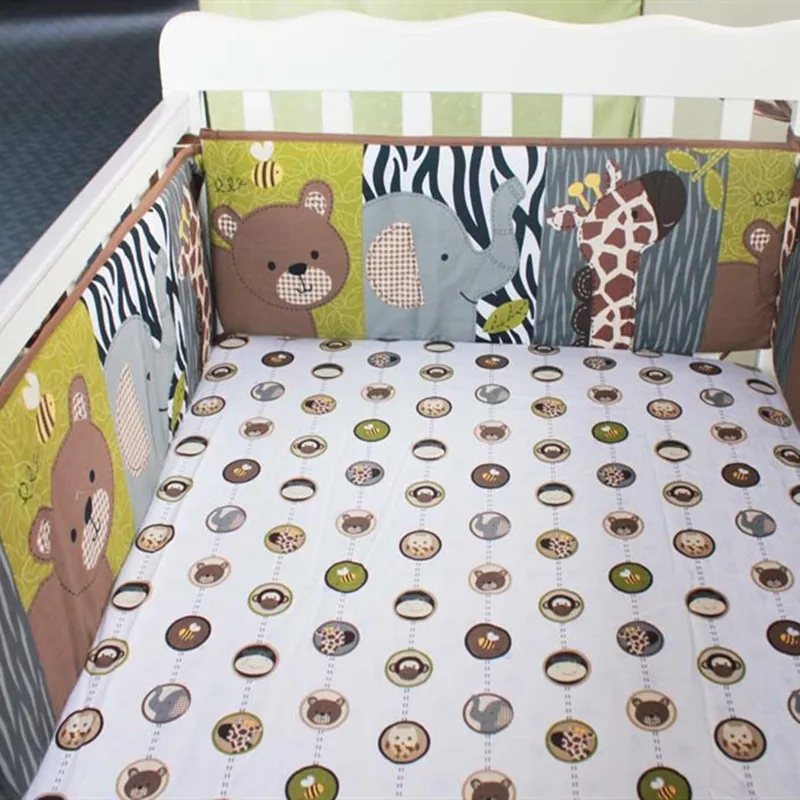 Акция наборы для детской кроватки с бампером органайзер из 100% хлопка 7 шт. детское