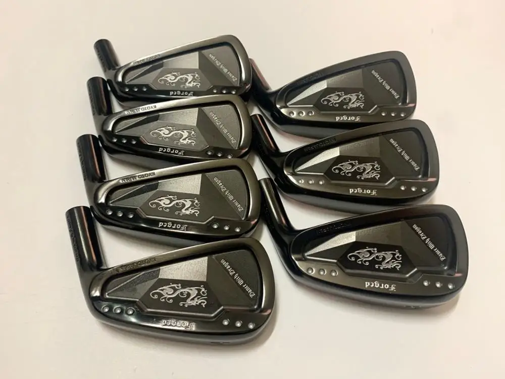 Абсолютно новые 7 шт. танцевальные утюги с драконом черные Гольф железные клюшки