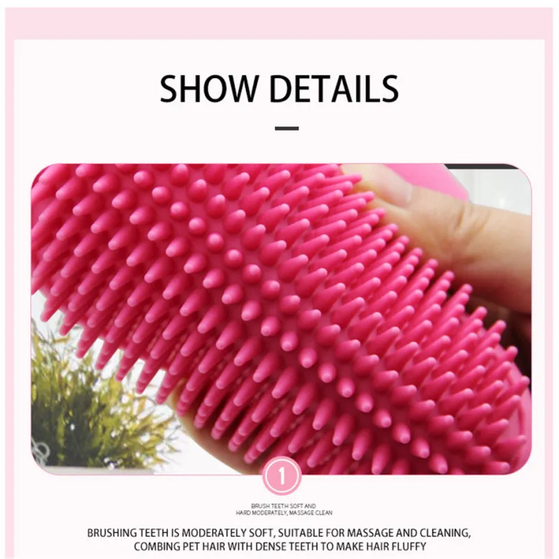 

2Pc Hot Pet Dog Cat Bath Brush Comb Rubber Glove Hair Fur Grooming Massaging Brush For Cat Dog Pet Cleaner Supplies New Arrive