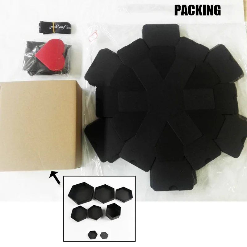 Шестигранная коробка сделай сам с сюрпризом любовь скрапбукинг фотоальбом