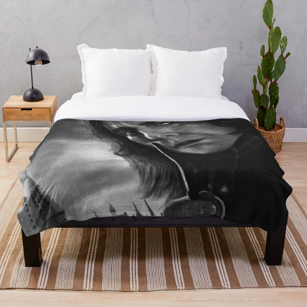 

Alan Rickman Throw Blanket Sherpa Blanket Warm Super Soft Flannel Office Nap Bedspread Sofa Bedding Plush Quilt Plaids