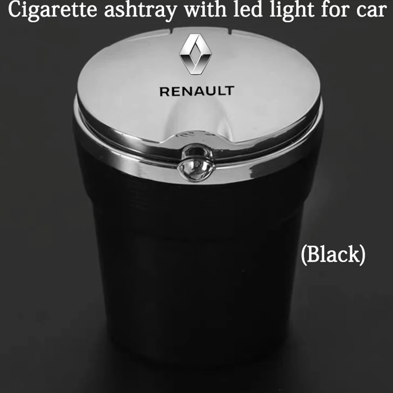 

Car Ashtray With Blue LED Light Metal Liner Car LOGO styling Accessorie