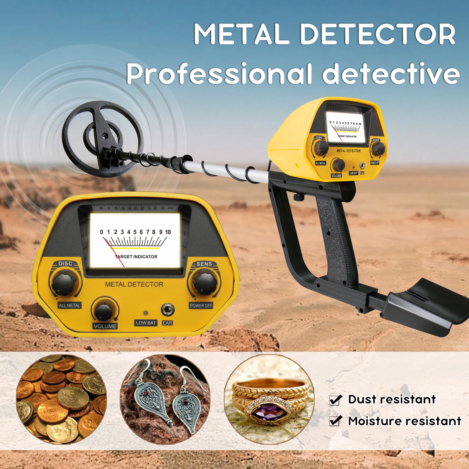 

GT-5080Y Underground Metal Detector High Sensitivity Pinpointer Gold Digger Searcher Finder High Accuracy Metal Finder Treasure