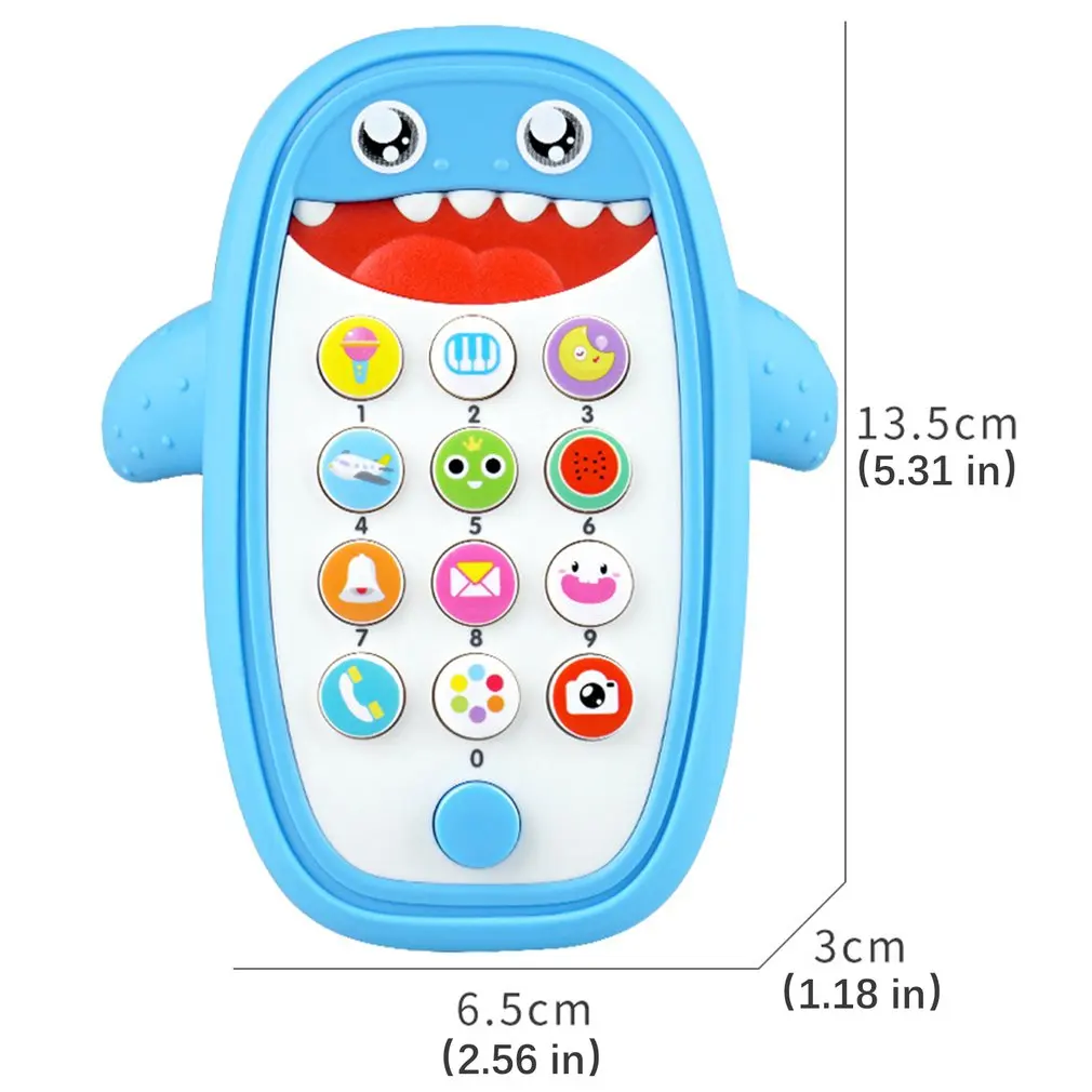 

Kid Musical Toy Phone Teething Phone With Removable Soft Case Lights Music Early Educational Click-and-count For Toddler Gift
