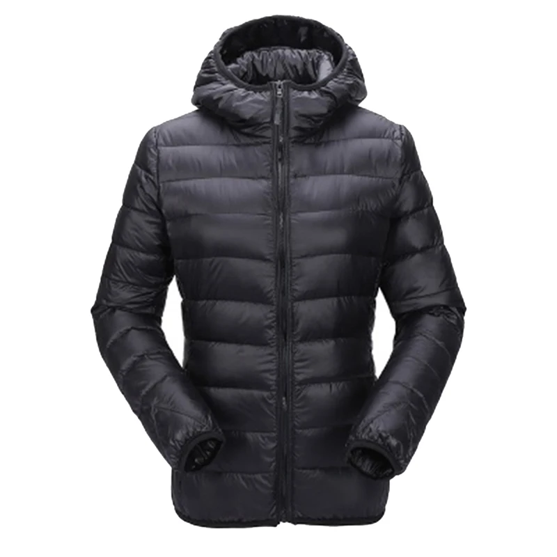 Winter Women Light Parka Jacket Slim Fit Hooded Jackets Long Sleeve Warm Coat Parka Female Solid Color Outwear Winter Jackets