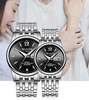 fashion romantic couple quartz gift watches wlisth classic mens and womens date wrist wristwatches full steel luminous watch