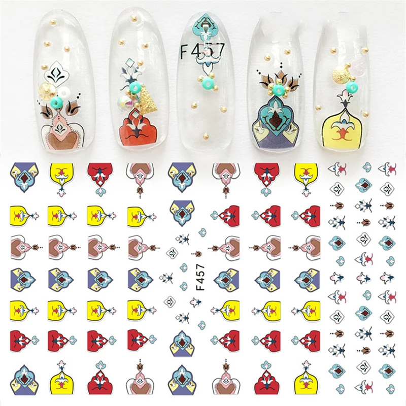 

1Pcs Self adhesive flower unicorn pattern nail art decorations stickers and decals DIY manicure nails supplies tool