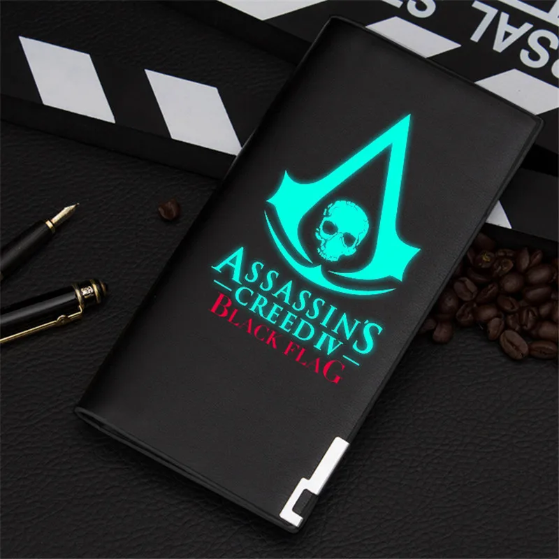 Новое поступление, кошелек для игры Assassins, черная светящаяся Сумочка унисекс, подарок для подростков, Модный стильный мужской кошелек из искусственной кожи