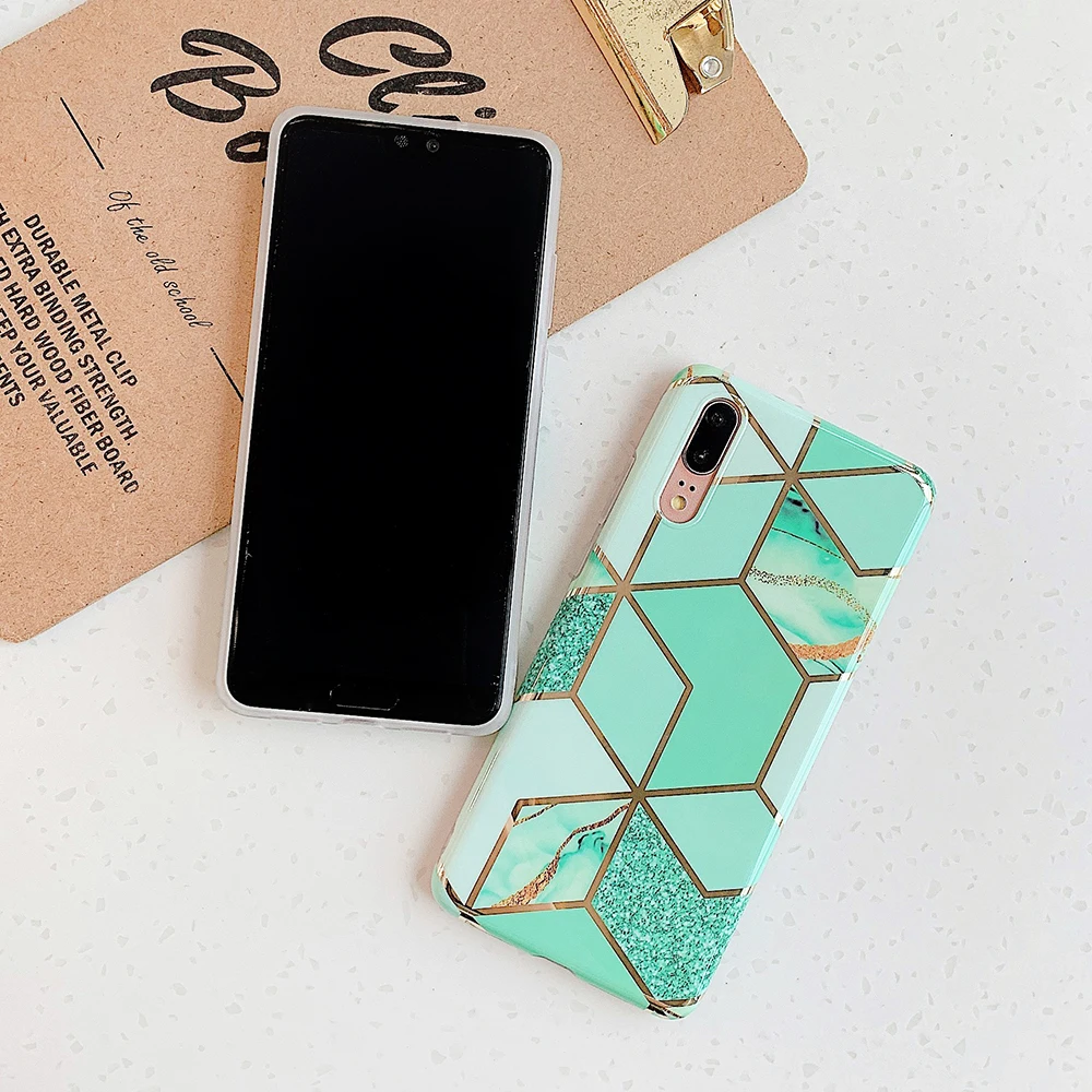 SUYACS Винтажный Зеленый Мраморный чехол для телефона Huawei P30 P20 Pro Mate 20 Lite Nova 5