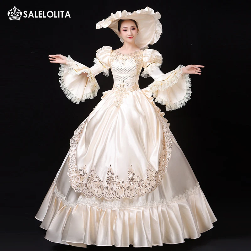 Новейшее платье для рождественской вечеринки женщин Мария Антуанетта бальное в