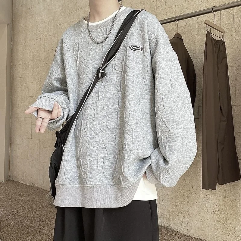 

Three-dimensional Letter Printed Hoodie Men Korean Casual Pullover Hoodie Men's Fashion Loose Men's Hoodie Streetwear Sweatshirt
