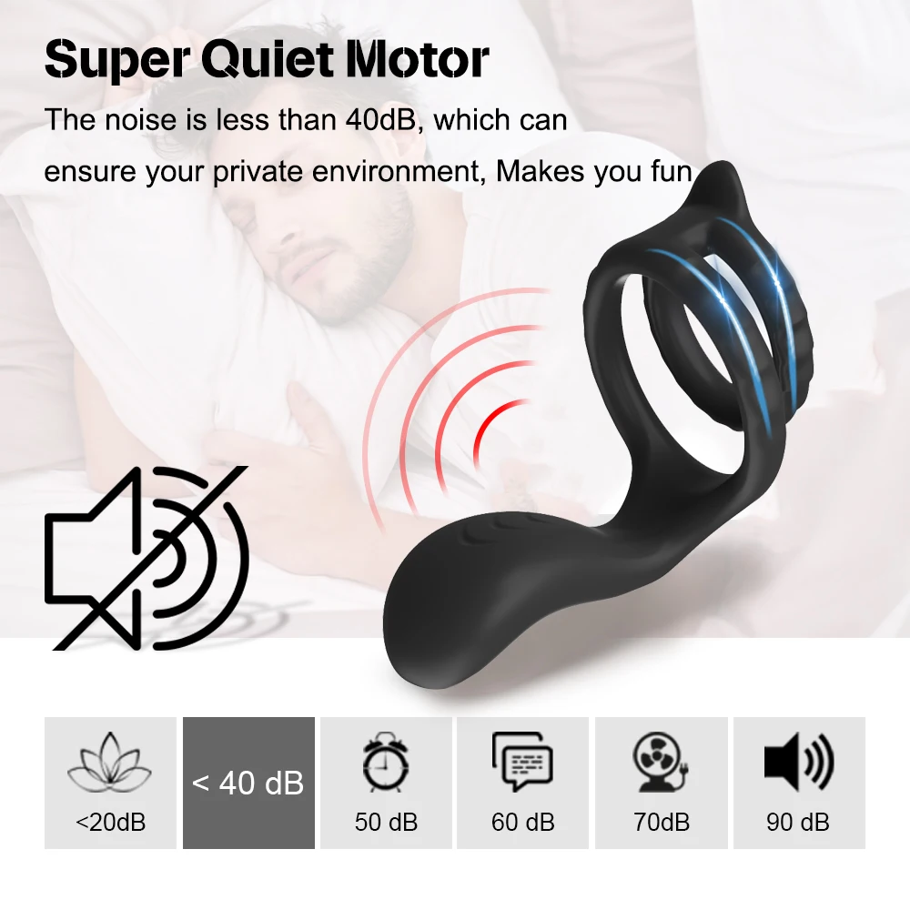 10 Mode Vibrating Penis Massager Ring Dildo Adult Sex Toys for Men Scrotum Male Chastity Cage Testicle Bondage Vibrator | Красота и