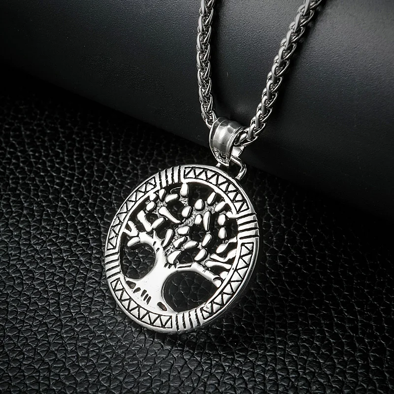 Открытое дерево жизни кулон ожерелье для женщин и мужчин из нержавеющей стали