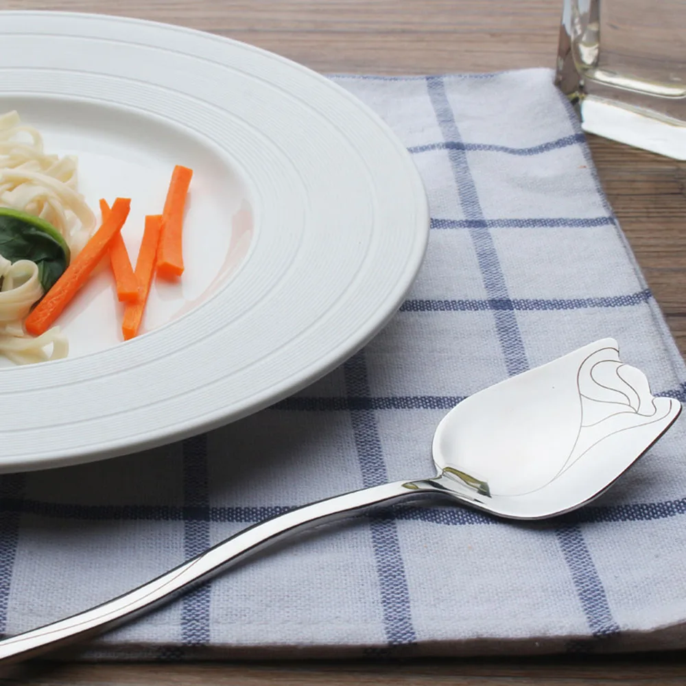 Ложка мешалка из нержавеющей стали цветок роза ложка с длинной ручкой чайная