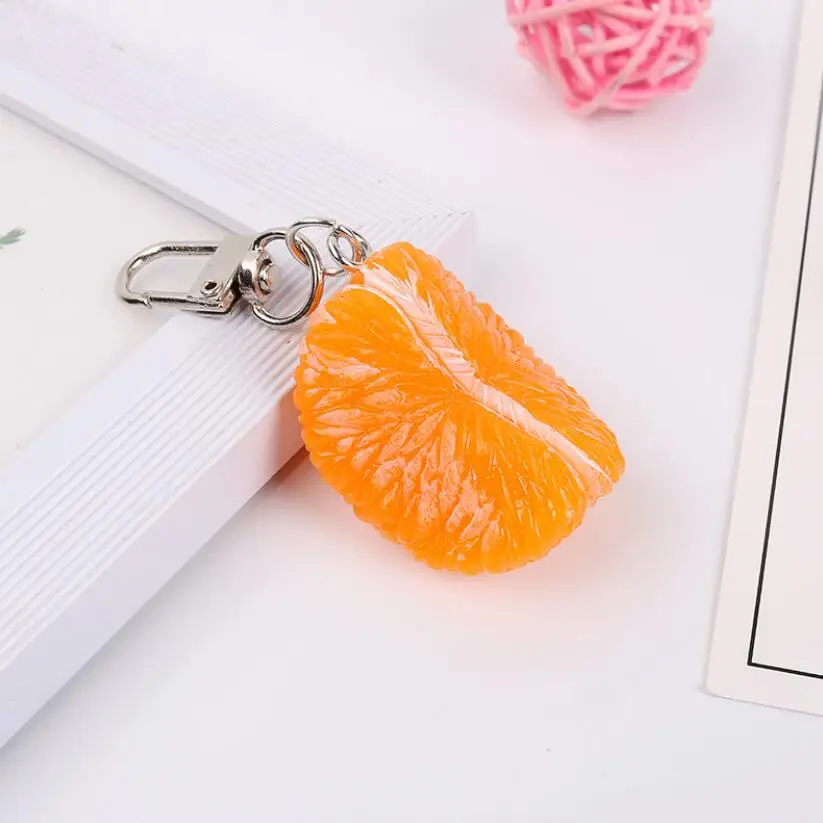 Брелок для ключей из акрила подвеска с изображением еды фруктов яиц клубники