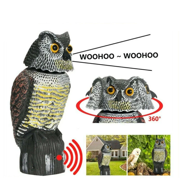 

Simulation Owl Garden Garden Decoration Fake Owl 360 Degree Shaking Owl Model Vivid and Interesting LBE