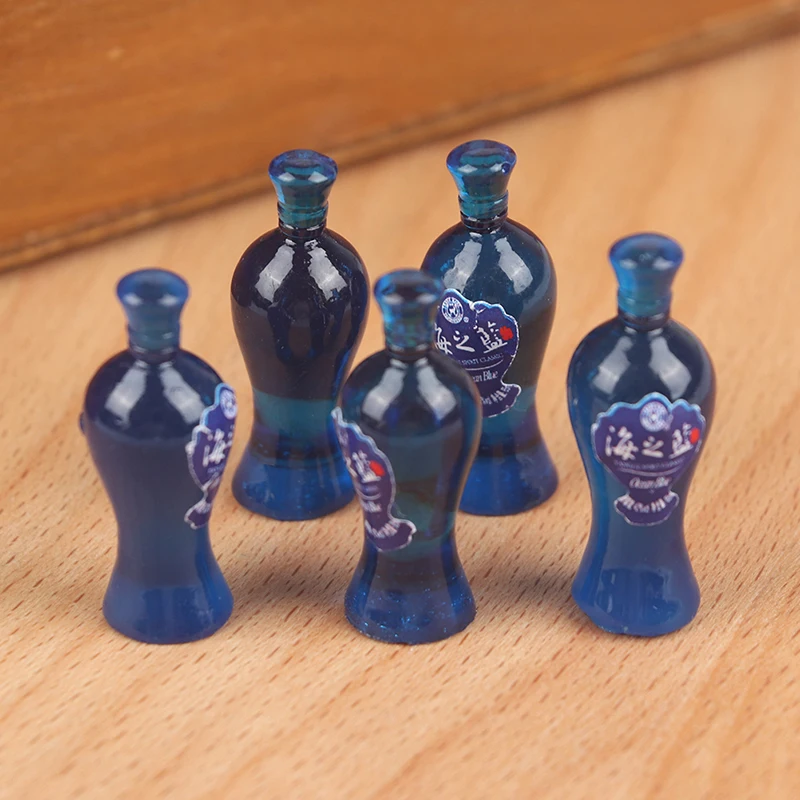 

5pcs 1:12 Dollhouse Simulation Wine Bottle Doll Food Kitchen Accessories Toys