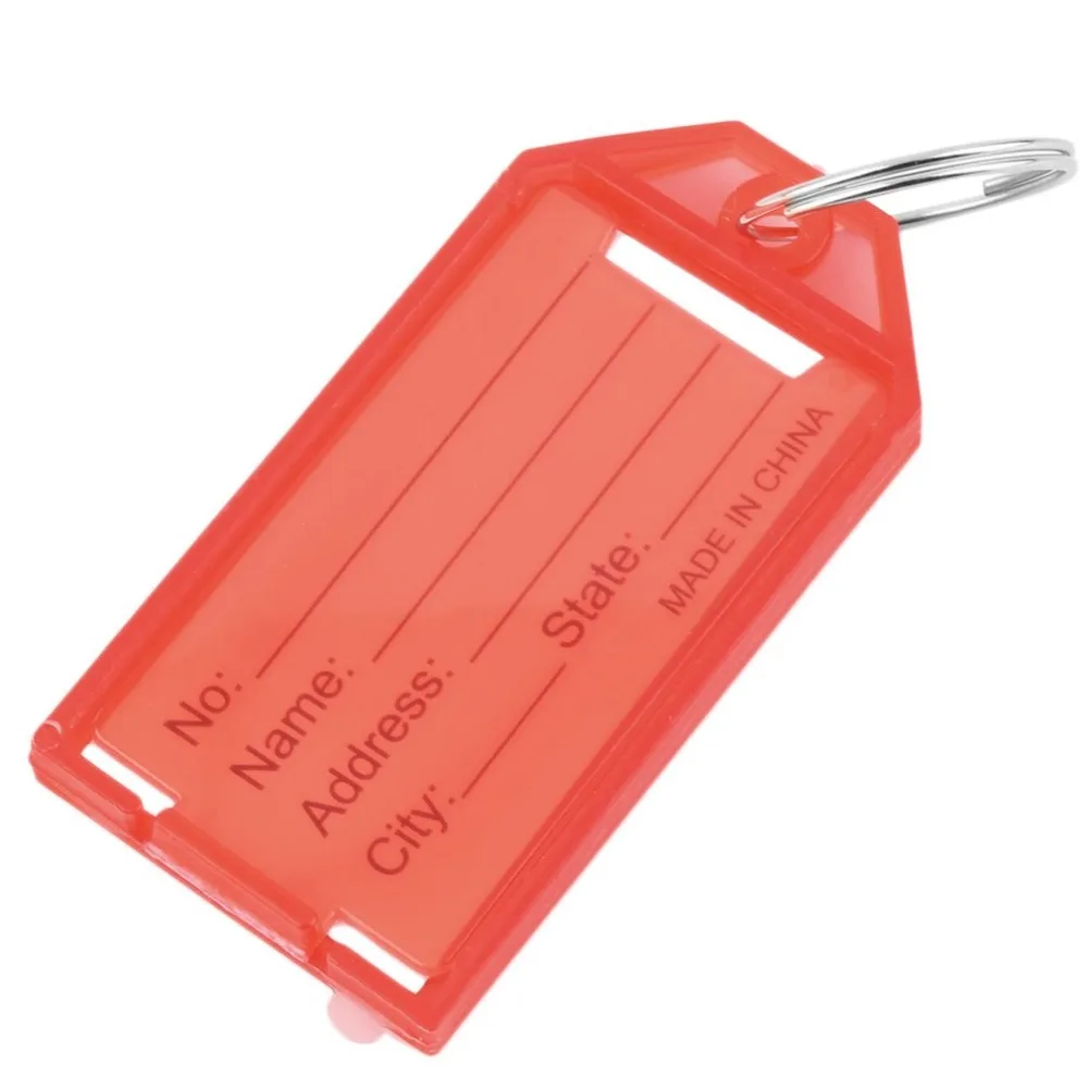 4Pcs Plastic Key Tags Rings ID Identity Rack Name Card Label NEW Four Colors Available | Дом и сад