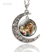 fairy moon on angel crescent pendant necklace angel wings jewelry fairy moon light women fashion accessories