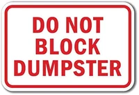 do not block dumpster sign label decal sticker 8