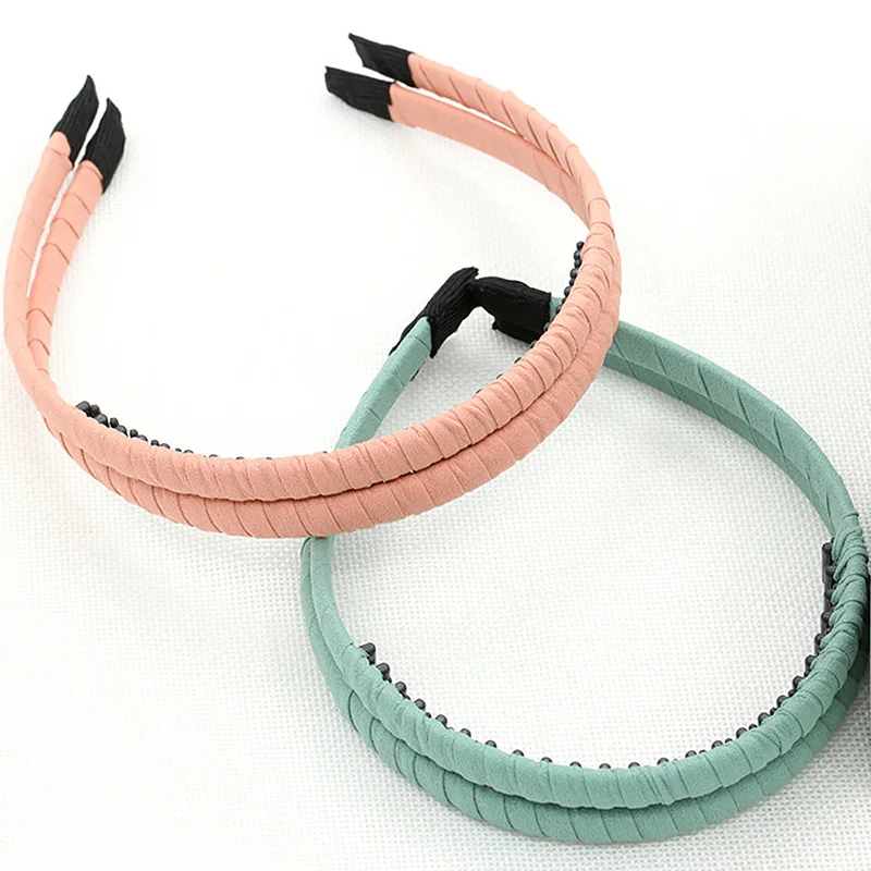 Новинка ободок для волос женщин и девушек нескользящая однотонная тканевая