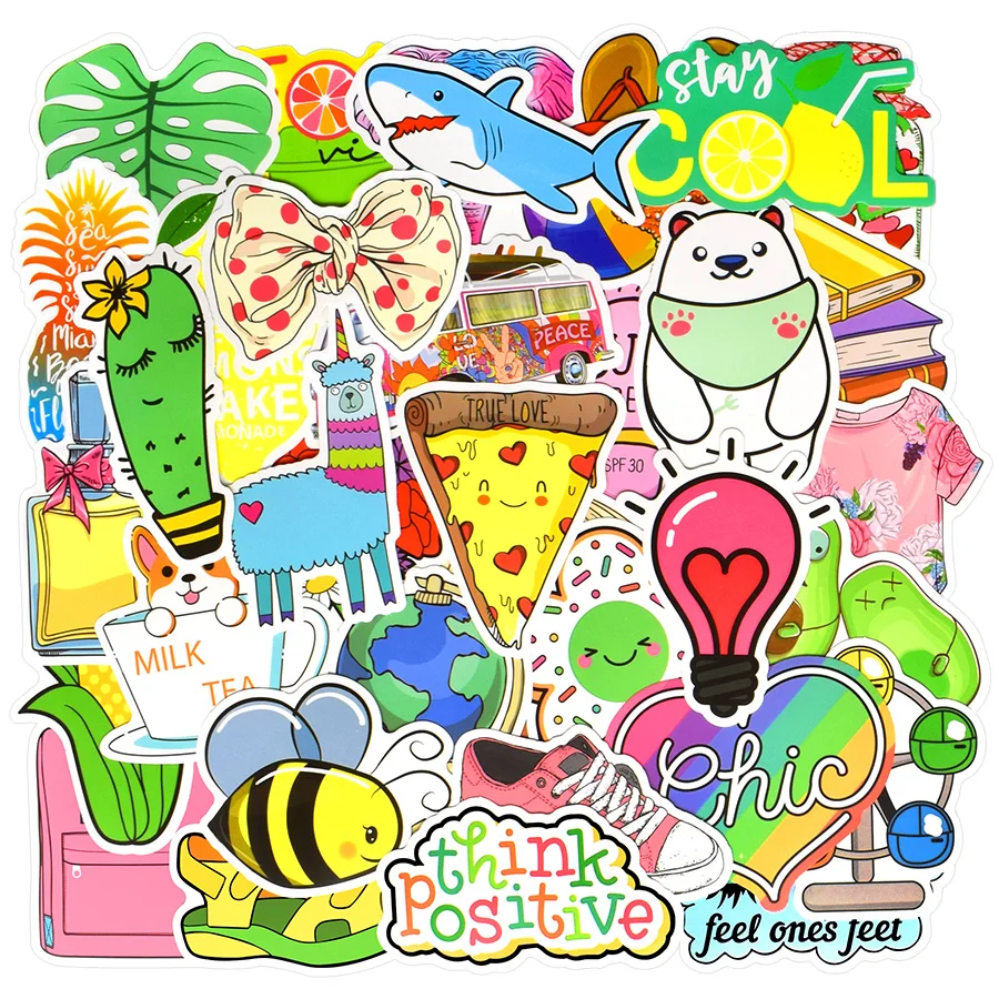 50 шт. водонепроницаемые Стикеры для девочек ноутбука гитары планшета | Игрушки и