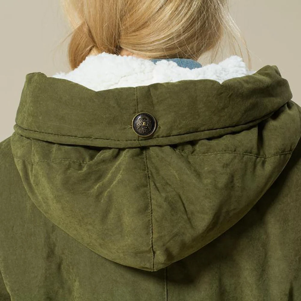 Женское длинное пальто с капюшоном однотонная парка оверсайз средней длины