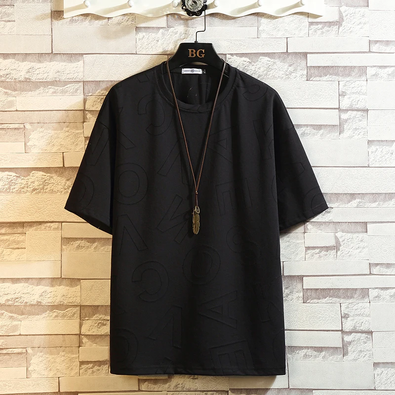 

Summer Short Sleeves Harajuku Korea Black White T-shirt Streetwear One Piece Hip Hop Rock Punk Men Top Tees Tshirt Clothes