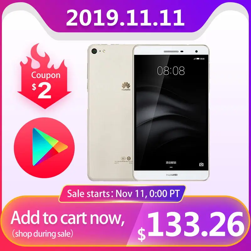HUAWEI MediaPad M2 Lite с глобальной прошивкой, 7,0 дюймов, PLE-703L, 3 ГБ, 32 ГБ, 4G, LTE, планшетный ПК с функцией телефонных звонков, Восьмиядерный процессор Snapdragon 615, МП