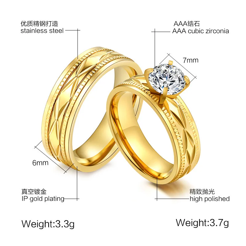 

SINLEERY Stainless steel rings AAA Cubic Zircon Couple Jewelry Wedding Rings Ring for Men Women 2021 Trend JZ222 SSK