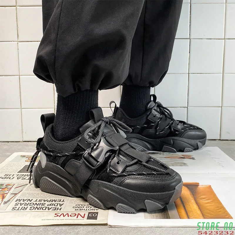 

2021 Autumn Men's Platform Sneakers Breathable Men Chunky Shoes Trainers Women Sneakers Tenis Masculino Zapatillas Hombre
