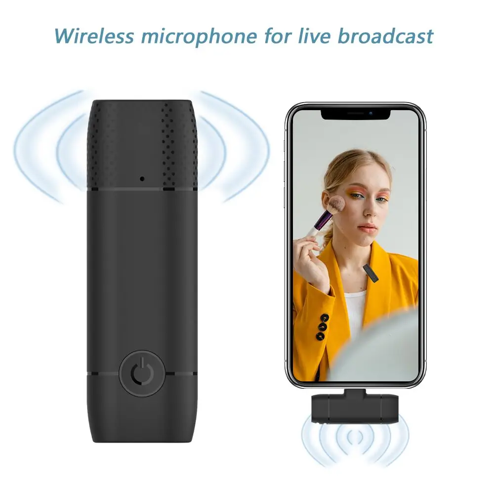 

Wireless Lavalier Microphone Portable Mini Mic for iPhone Android Phone Live Broadcast /Interview/ Vlog Short Video
