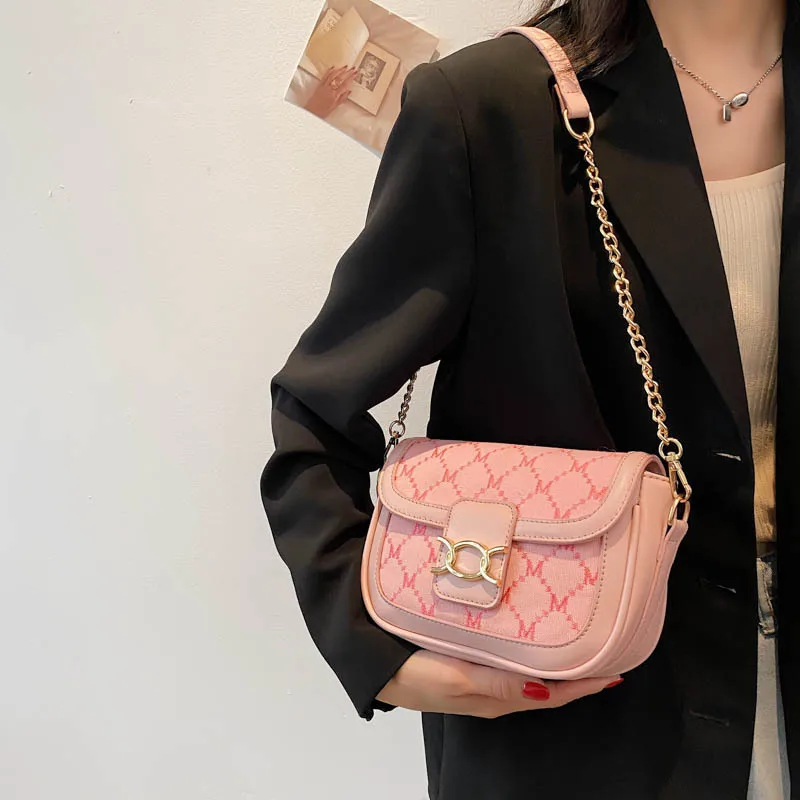 

Ladies new brand designer messenger bag women PU leather fashion shoulder bag 2021 female casual color contrast bag