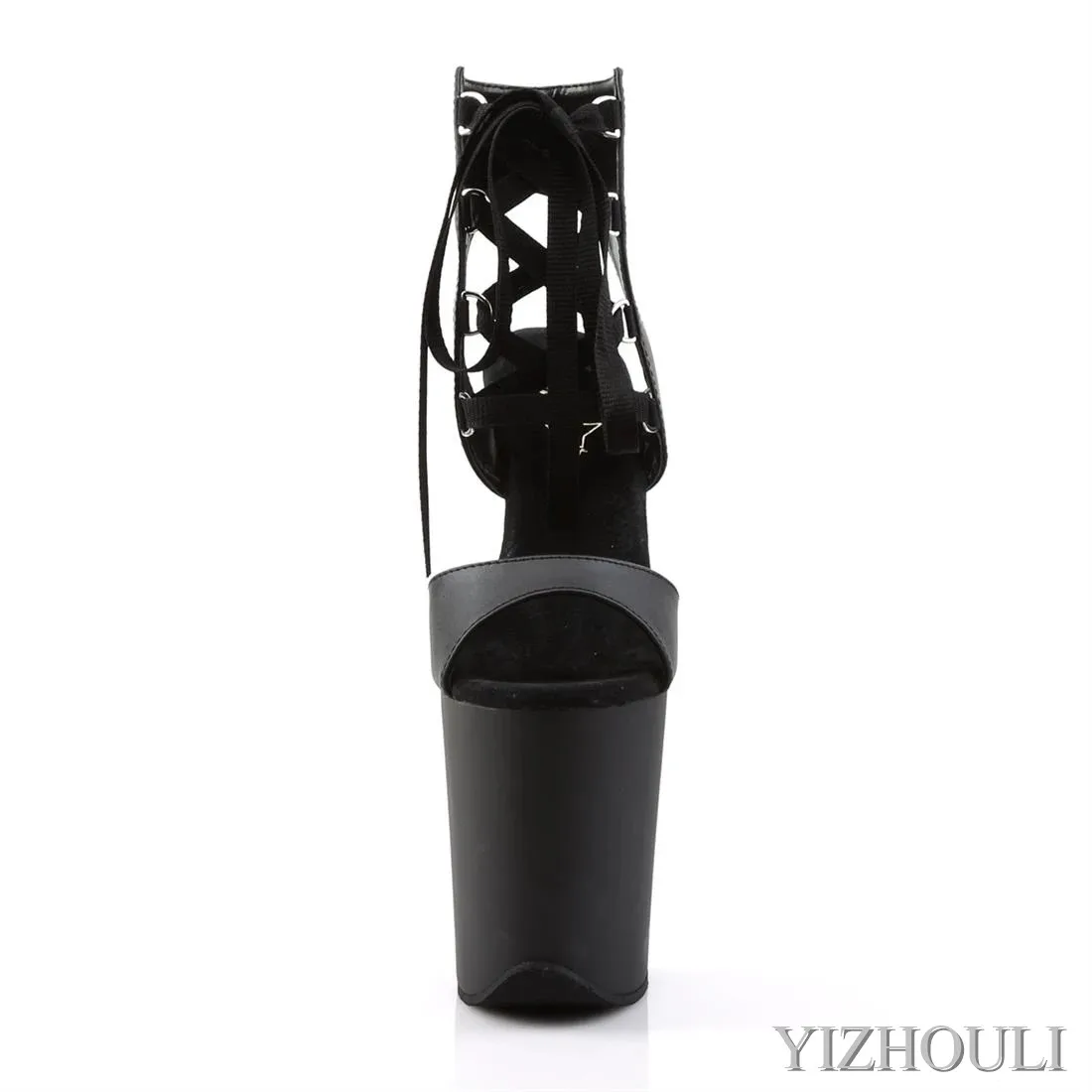 Lace-up vamp 20 cm, PU material 8 inch model stiletto heels, summer night club pole dancing ankle boots