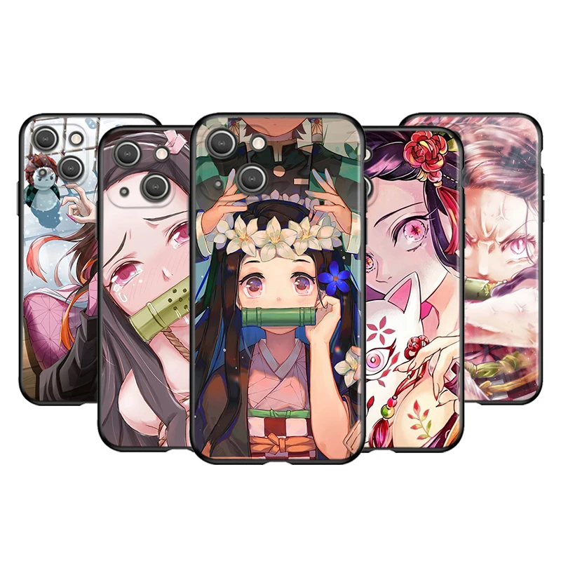 

Kimetsu No Yaiba Nezuko Silicone Cover For Apple IPhone 13 12 Mini 11 Pro XS MAX XR X 8 7 6S 6 Plus 5S SE Phone Case