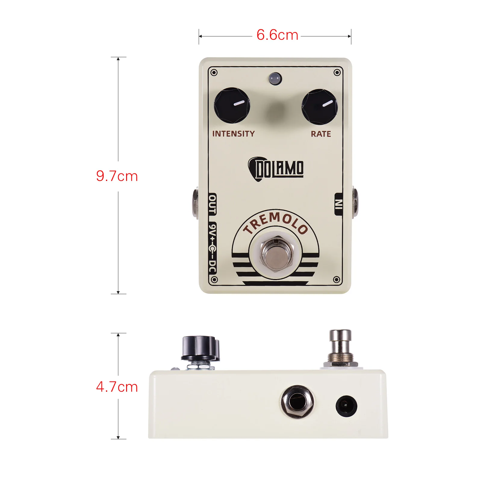 

Dolamo D-13 Vintage Style Tremolo Guitar Effect Pedal with Intensity and Rate Controls True Bypass Design for Electric Guitar