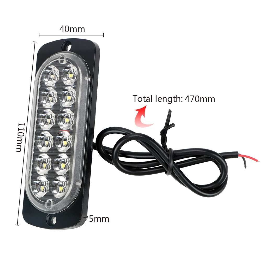 

12 LED Car Lights Assembly Car-styling Car Truck Emergency Side Strobe 18W LED Warning Light Signal Lamp Car-styling