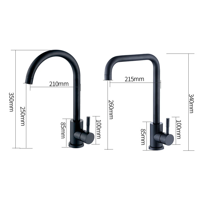 

Black Kitchen Faucets 360 Degree Swivel Kitchen Mixer Single Handle Single Hole Hot and Cold Mixer Sink Tap Kitchen Faucet