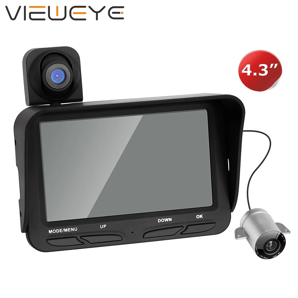 ViewEye 2 камеры s видео Fishfinder 4 3 &quotцветной монитор 6 светодиодный 1000TVL подводная